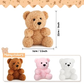 HyDren 4 Pieces Bear Stuffed Animals 7.8 Inch Plush Bears Toys Soft Cute Bear Doll Gift for Wedding Baby Shower Favors Gender Reveal Birthday Party Decoration(Pink, Brown, Apricot, White)