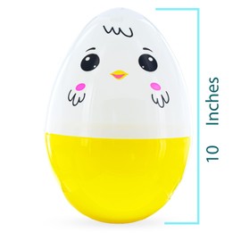Large Chick Giant Jumbo Size White and Yellow Plastic Easter Egg 10 Inches