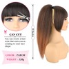 Allyreetress Ponytail with Bangs for Black Women ，Yaki Drawstring Ponytail
