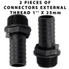 AERZETIX - C63625 Set of 2 Male Hose Connection Straight
