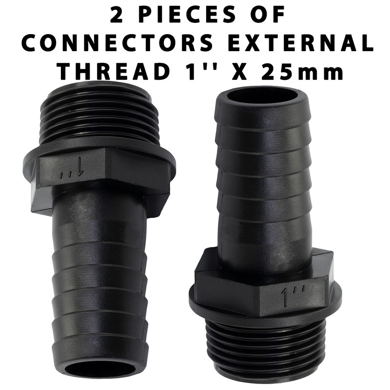 AERZETIX - C63625 Set of 2 Male Hose Connection Straight