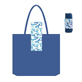 Homaster 2020 Newest Eco Bag, Foldable, Compact Bag, Thin and Light Shopping Bag, Large Capacity Tote, Lightweight Shopping Bag, Storage, Japanese Style, Popular, Stylish, Washable, blue