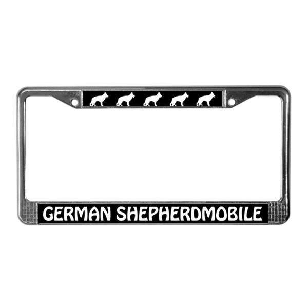 CafePress German Shepherdmobile License Plate Frame Chrome License Plate Frame,