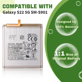 SWARK New EB-BS901ABY Rechargeable Battery Compatible with Galaxy S22 5G SM-S901 with Upgraded Repair Tools Kit