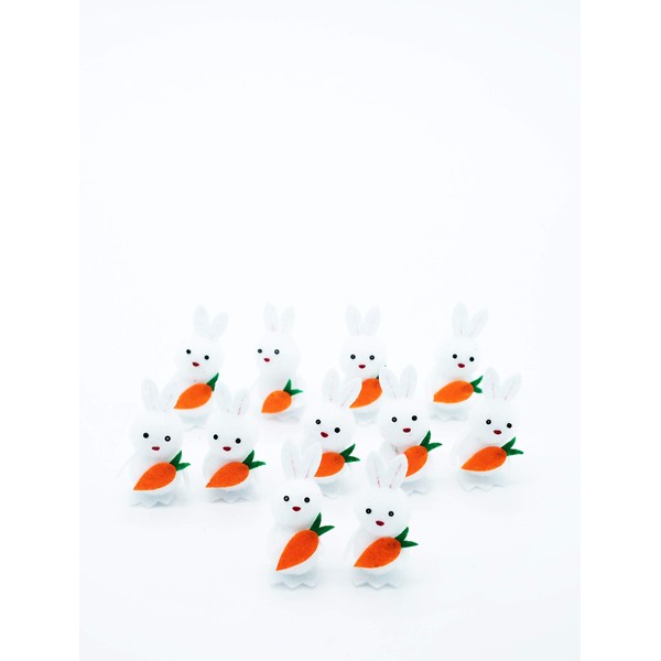 HEITMANN DECO Chenille Rabbit, White, Approx. 9.5 x 4 x