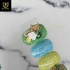 Winter Flower Handmade Nail Tips - Short C Curve Coffin
