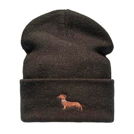 Baddery Knitted Hat Men & Women: Dachshund - Gift for Dog Owners Hunter Gifts - Beanie Men Hat Walking, Black - Dachshund