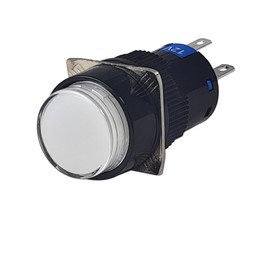 Tesi Switch NELLI II 16mm LED Push Button Guitar Kill Switch with Wires (White)