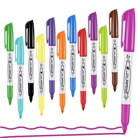 Affisure Permanent Markers Assorted Colors Set, 12 Colored Markers 12 Pack, Fine Point，Works on Wood, Plastic, Metal, and More, for Adults, Artist, Taecher, Kids