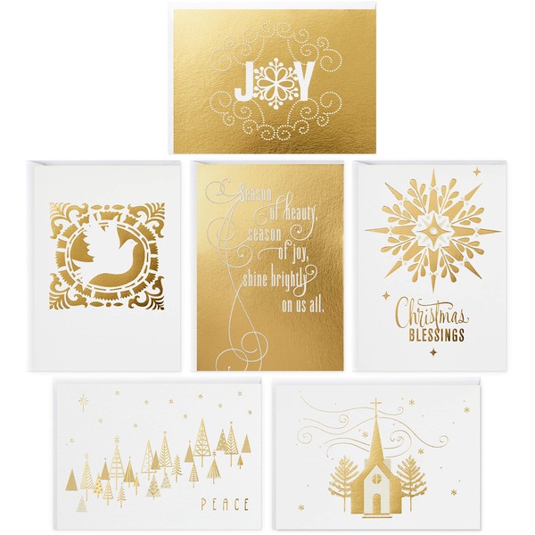 Hallmark Religious Christmas Cards, 48 Foil Cards with Envelopes (1XPX5166)
