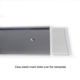 10 x 2 Wall or Door Nameplate Holder with Clear Plastic Insert - Pack of 10 - Made in USA (Black)
