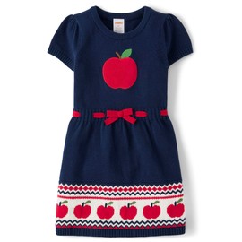 Gymboree,and Toddler Embroidered Short Sleeve Dress,Tidal Apple,8