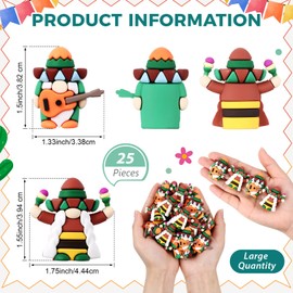 Halloscume 25 Pcs Mini Fiesta Gnomes Couple Figurines to Hide and Seek Cinco De Mayo Tomte Mexican Taco Tuesday Dwarf Gift for Home Table Party Decorations