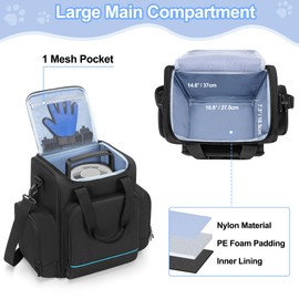 CURMIO Carrying Case Compatible with FM-02 Professional Plus Grooming Vacuum Kit, Pet Grooming Kit Supplies Organizer Bag for Dog Cat Clippers, Brush, Scissors or Other Pet Supplies, Bag ONLY