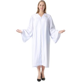 IvyRobes Unisex Premium Matte Baptismal Robe with Weighted Hem|Embroidered Dove with Olive Branch 48"(5'3"-5'5")