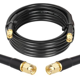 MOOKEERF SMA Male to SMA Male Coaxial Cable 50 ohm KMR240 Coax Cable Ultra Low Loss Antenna Extension Cable with SMA Connector for 3G/4G/5G/LTE Network Equipment, GPS, RF Radio to Antenna (8FT)
