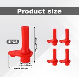 4pcs Bite Valve for Zak Designs Kelso, Silicone Replacement Bite Valve Compatible with Zak Designs Kelso 15 Oz/16oz Reusable Cup Lid Replacement Straws Accessory (Red)