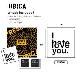 UBICA Temporary Tattoos Adult, 2 Sheets Fake Tattoos, Realistic And Long-Lasting Non-Reflective, Waterproof For 1-2 Weeks, Complex Emotions Tattoo Design 3x3in