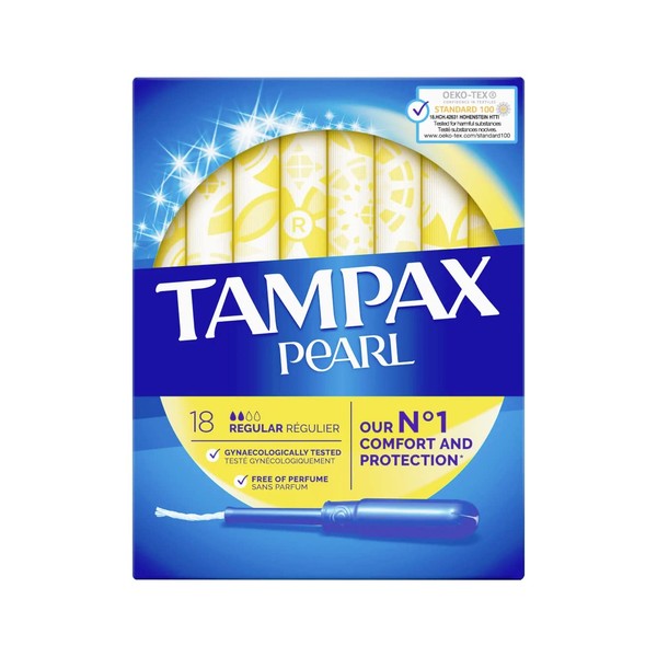 Tampax Pearl Regular Tampons Applicator, 18 each