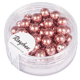 Rayher Hobby Rayher Renaissance 14401221 Glass Wax Beads Diameter 6 mm Antique Rose Pack of 45