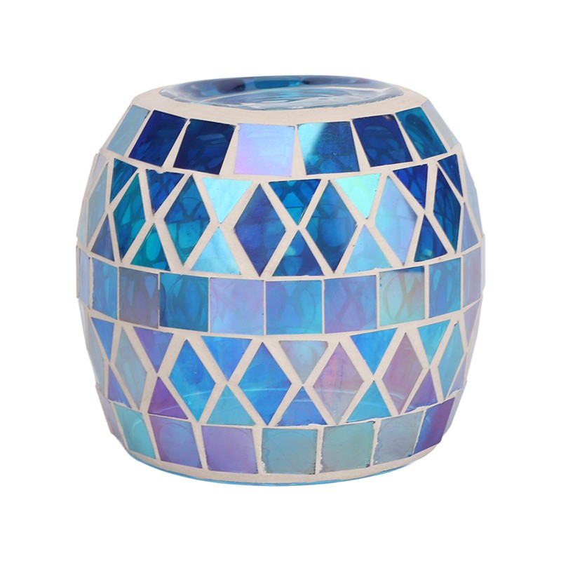Purple Blue Mosaic Glass Candle Holder Romantic DIY Scented Candle
