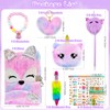 Seyaom Girls Diary with Lock and Key,Cute Plush Kids Secret