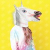 Ghoulish Productions Máscara Unicornio Blanco Disfraz Fiesta Halloween