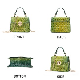 Makcr Joacbv Chic Women Crocodile Leather bags Mini Top-Handle Clutch Compact Evening Bag Stylish Accessory for Essentials