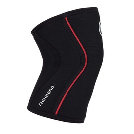 Rehband Knee Support for Strength Sports & Fitness - Knee Support 7 mm Neoprene, Flexible and Non-Slip, Knee Sleeve for Men and Women, Colour: Black/Red, 1 Pair, Size: M