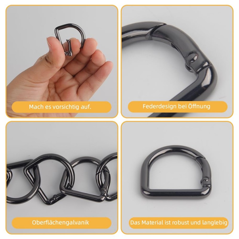 10 Pack Oval Spring Hook Clip, Alloy Spring Hook Clip,