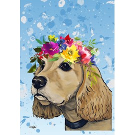 Cocker Spaniel Buff - Best of Breed HHS Summer Crown Garden Flag