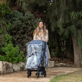 Nuby Stroller Weather Shield, Universal Fit to Most Single Strollers, Protects from Rain, Snow Wind & Cold Weather - Clear