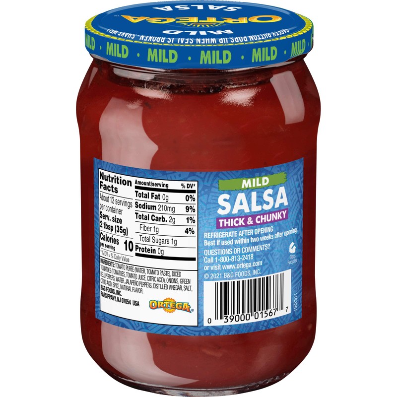 Ortega Thick & Chunky Mild Salsa, 16 Ounce (Pack of