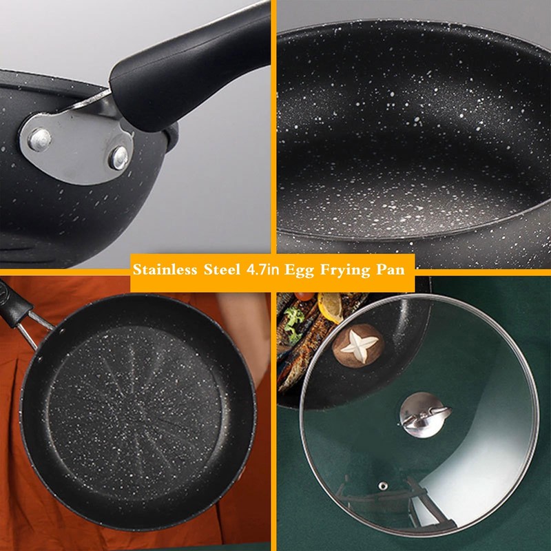 Sonhomay Egg Frying Pan, 4.7/6.3 Inch Single Egg Durable Small