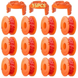 Eventronic 15 Pack WA0010 Replacement Trimmer Line Spool Compatible with Worx, 0.065 inch Trimmer Line Refills for Worx, Compatible with Worx String Trimmers (12 Line spools+3 Cap)