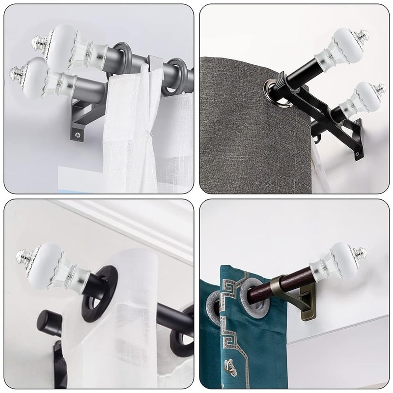 GORGECRAFT 2Pcs 98 x 65mm Curtain Rod Single Drapery Rod