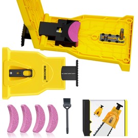 OMCCHK Chainsaw Teeth Sharpener, Portable Chain Saw Sharpener Tool, Universal Chainsaw Sharpener with 4 Bits Saw Chain Sharpener, Chainsaw Sharpener Jig for 12"-22"