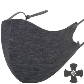 Kumamoto Workshop Large Mask, Large Size, Size 2L, Won't Hurt Your Ears, Warm, Solid Thick Fabric, Stylish, Easy to Breathe, No Stuffy, Washable, Does Not Hurt Your Ears, Adjustable Ear Straps, Set of 4, Includes 2 High-Performance Filters (Big-Gray F)