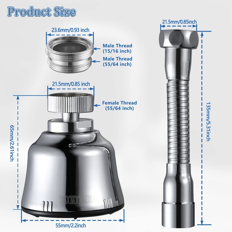 Sink Faucet Sprayer Attachment, Upgrade 4 Mode Adjustable Kitchen Faucet