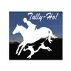 Tally Ho! Foxhunting Jumping Horse and Fox Hound Vinyl Window
