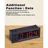 FBBULES 0.39 Inch 3-in-1 Car Clock, DC 5-50 V Thermometer