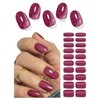 Semi Cured Gel Nail Strips, 20pcs Plum Cat Eye Gel