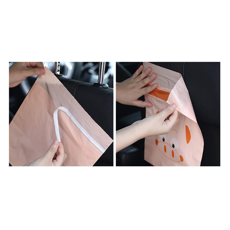 Car Trash Bags, 60pcs Easy Stick-On Disposable Car Garbage Bags,