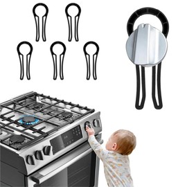 Pack of 5 Oven Door Child Lock, Oven Baby Fuse, Cooker Button Protection, Stove Protection, Child Safety Cooker, High Temperature Resistant Material, Easy and Convenient Installation (Black)