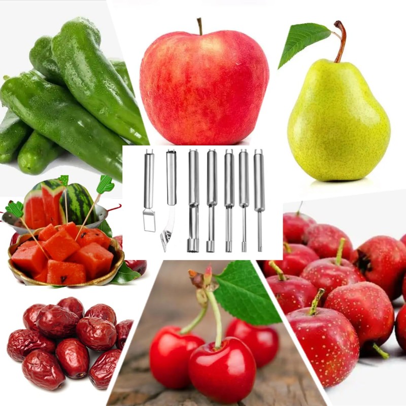Fruit and Vegetable Corer Tool, Multi-Function Stainless Corer and Pitter
