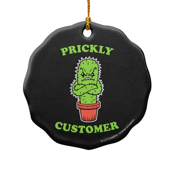 GRAPHICS & MORE Prickly Customer Cactus Funny Humor Porcelain Scalloped
