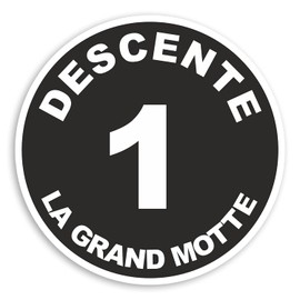 2 x 10 cm La Grande Motte Piste Marker Schild Vinyl Aufkleber Ski Ski Snowboard Resort Gepäck Aufkleber #70052