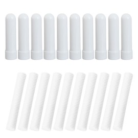 Tomedeks Nose Inhaler, 10 Pieces Essential Oil Inhaler Tubes With 10 Pieces Cotton Wicks, Refillable Nasal Inhaler Stick For Aromatic Therapy(White,A)