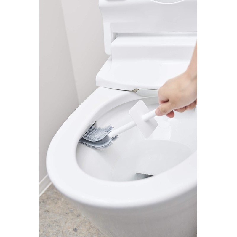 Tidy (Tidy) PlaTawa for Toilet, Compact Toilet Brush, Clear, Good
