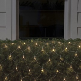 Northlight 4' x 6' Warm White LED Wide Angle Net Style Christmas Lights, White Wire
